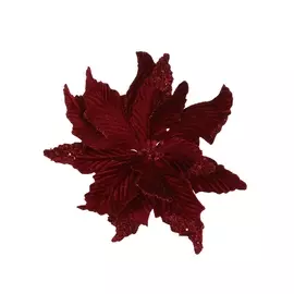 клипса-декор рождественский цветок бордо 27*35см 1069119 house of seasons 83904