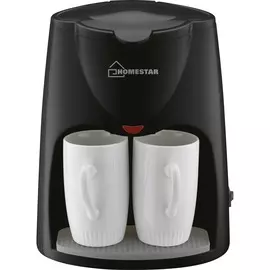 Кофеварка HOMESTAR HS-2020 черная 500Вт две чашки