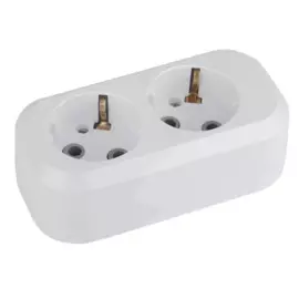 колодка пластик, 2 поста, с/з, 16а, белая, эра kx-2е