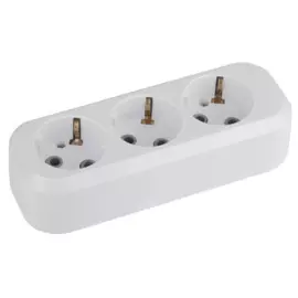 колодка пластик, 3 поста, с/з, 16а, белая, эра kx-3е