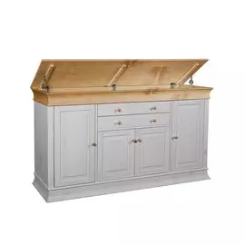 Комод Бостон 4+2 с откидной крышкой белый воск/антик (1,81*1,00*0,46)