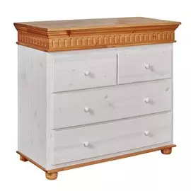 Комод детский для пеленания Хельсинки, белый воск/антик (1,066*0,95*0,5)