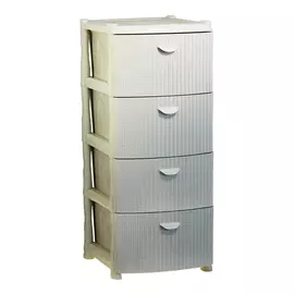 комод вязание 4 секции белый ротанг