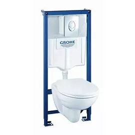 Комплект 5 в 1 GROHE Solido инсталяция с подвесным унитазом Della, сиденьем с крышкой и панелью