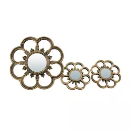 Комплект декоративных зеркал "Анже" QWERTY 3шт d12;6,5cм бронза 74055