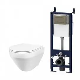 комплект инсталляция с клавишей и подвесным унитазом am.pm spirit flashclean is3701700