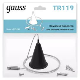 комплект подвесов gauss для трековых шинопроводов черный tr119