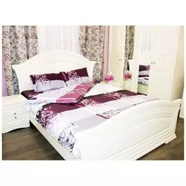 Комплект постельного белья 1,5 сп. Цветы на бордово-серой полосе (184) полиэстер