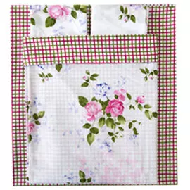 Комплект постельного белья Евро поплин (полный) Прованс мелкий цветок (061) Прованс клетка (061)