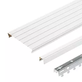 Комплект реечного потолка д/туалета 1.35х0.9м A100AS белый жемчуг с метал. полосой