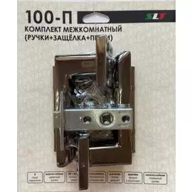 комплект ручки+ замок с фиксатором slt черный никель 170-п a-235вн/рс