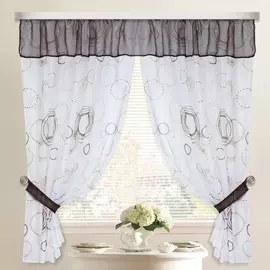 комплект штор для кухни мокко в 95433 135*180*2шт/270*30/2подхвата