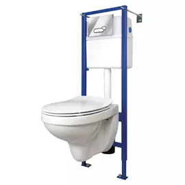 комплект: унитаз delfi с сиденьем slim, микролифт+инсталляция vector+кнопка actis хром глянцевый /c