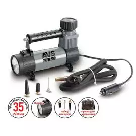 компрессор автомобильный (12в, 35л/мин, 10атм) turbo avs ks350l