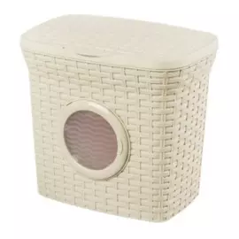 контейнер для мелочей с иллюминатором 3л ротанг violet слон.кость пластик 420326