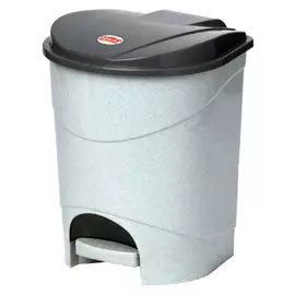 контейнер для мусора с педалью 19л беж. мрамор