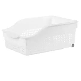 контейнер хозяйственный на колесах широкий лофт violet белый пластик 622006