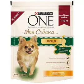 Корм ONE Сухой Моя собака непоседа, курица, рис 600г