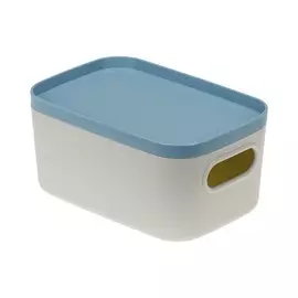 коробка 0,65л инфинити идея с крышкой серо-голубой