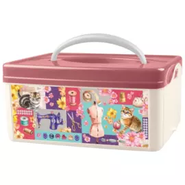 коробка универсальная с ручкой и декором 245х160х108мм econova 43422621807