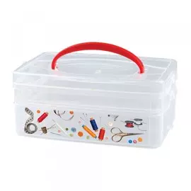 коробка универсальная с ручкой и декором multi box 2 секции, 245*160*105мм