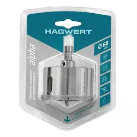 Коронка 68мм алмазная с центрирующим сверлом по керамограниту и керамике 68мм "Hagwert" 576268