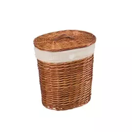 Корзина бельевая овальная "Полоска" M, 39x27x45H см, коричневый