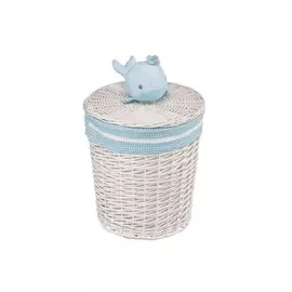 Корзина бельевая "Кит" M, d37x40H см, молочный