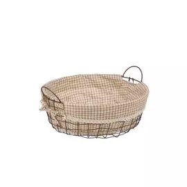 Корзина круглая стеллажная с ручками "Решетка" L, DIA36X13H, коричневый