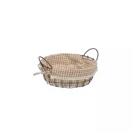 Корзина круглая стеллажная с ручками "Решетка" S, DIA24X9H, коричневый