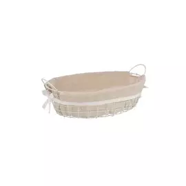 Корзина овальная стеллажная с ручками "Решетка" L, 42X30X13H, белый