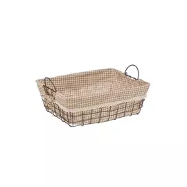 Корзина прямоугольная стеллажная с ручками "Решетка" L, 38X28X13H, коричневый