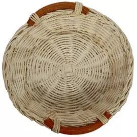 корзинка плетеная 19*19*4,5см с ручками ротанг 06-033