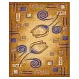 Ковер Аура 500 0,8*1,25м, современный с рисунком, коричневый/синий