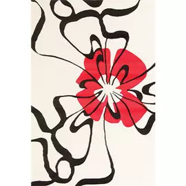 Ковер TATTOO 1,9*2,9м 06WMW, современный с рисунком, слоновая кость/черный/красный