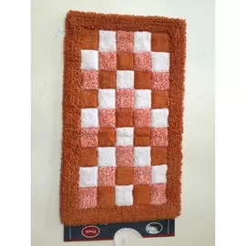Коврик для ванной "Шахматы" одинарный, оранж 60*100cм