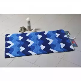 Коврик для ванной "Волны" одинарный, голубой 60*100см