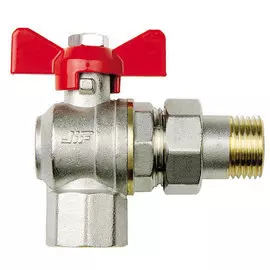 Кран шаровый усиленный угловой с полусгоном (с угловой американкой) 1/2" MP-У