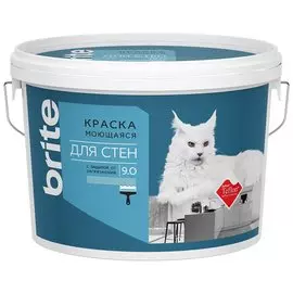 краска brite для стен моющаяся 9л база а
