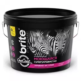 краска brite professional one coat интерьерная моющаяся высокоукрывистая база а 2,7 л