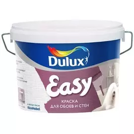 краска dulux для обоев и стен easy bw моющаяся матовая 5л