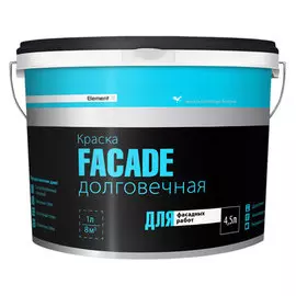 краска латексная element se facade фасадная долговечная 4,5л (7,11кг)