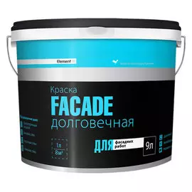 краска латексная element se facade фасадная долговечная 9л (14,22кг)