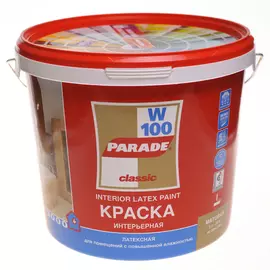 краска parade w100 влажные помещения база a белая мат 9л