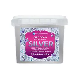краска vincent cire deco лессирующая серебро 0,8л
