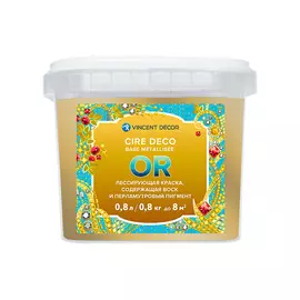краска vincent cire deco лессирующая золото 0,8л