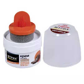 крем для обуви с губкой 60мл штрих основной уход коричневый 91143113