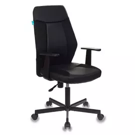 Кресло Бюрократ CH-606/BL+TW-11 черный искусст.кожа/ткань крестовина металл