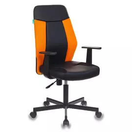 Кресло Бюрократ CH-606/BL+TW-96-1 черный/оранжевый искусст.кожа/ткань крестовина металл
