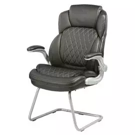 Кресло Бюрократ T-9915A-LOW-V/BLACK низкая спинка черный рец.кожа/кожзам